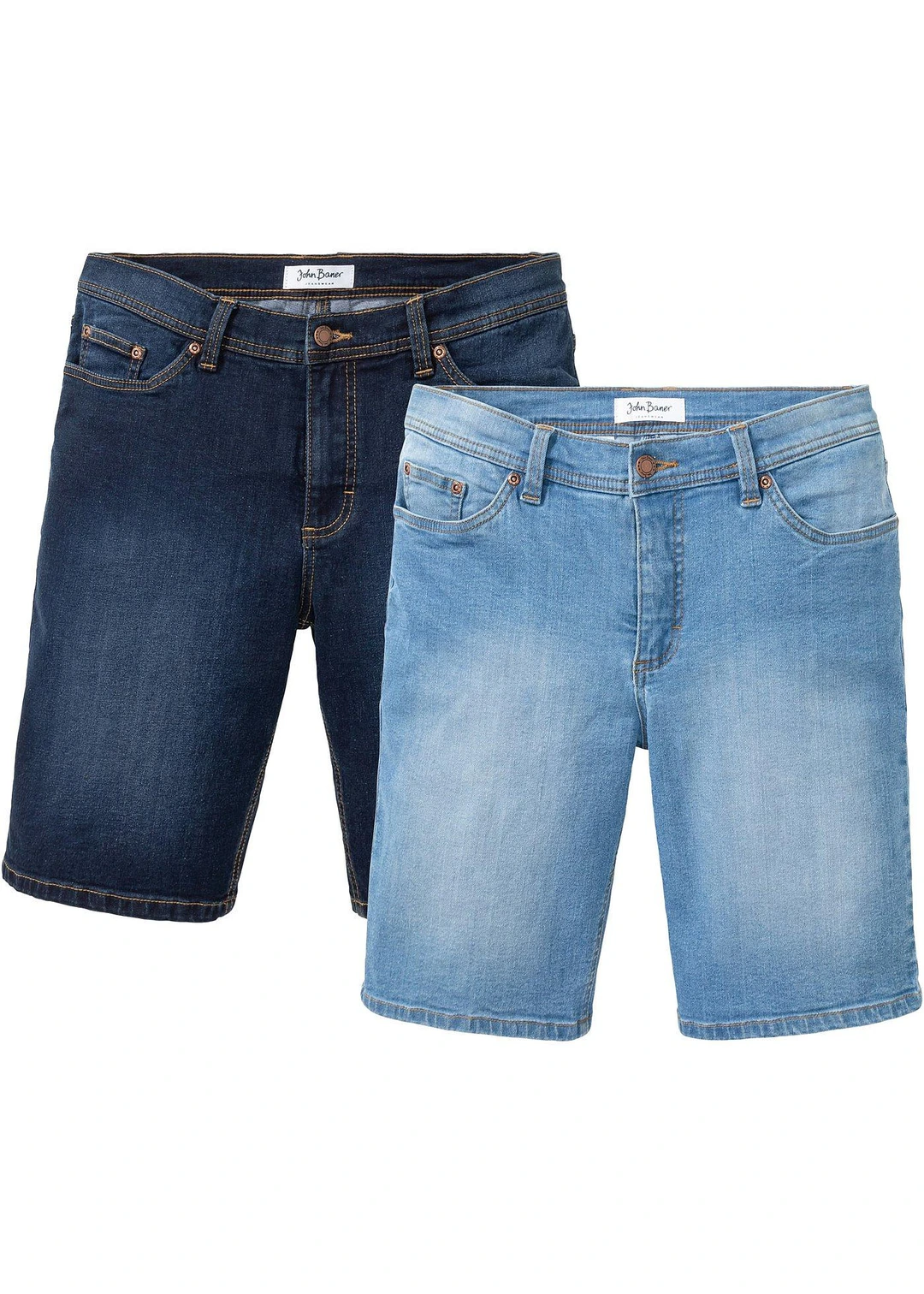 Lot de 2 bermudas en jean extensible, regular