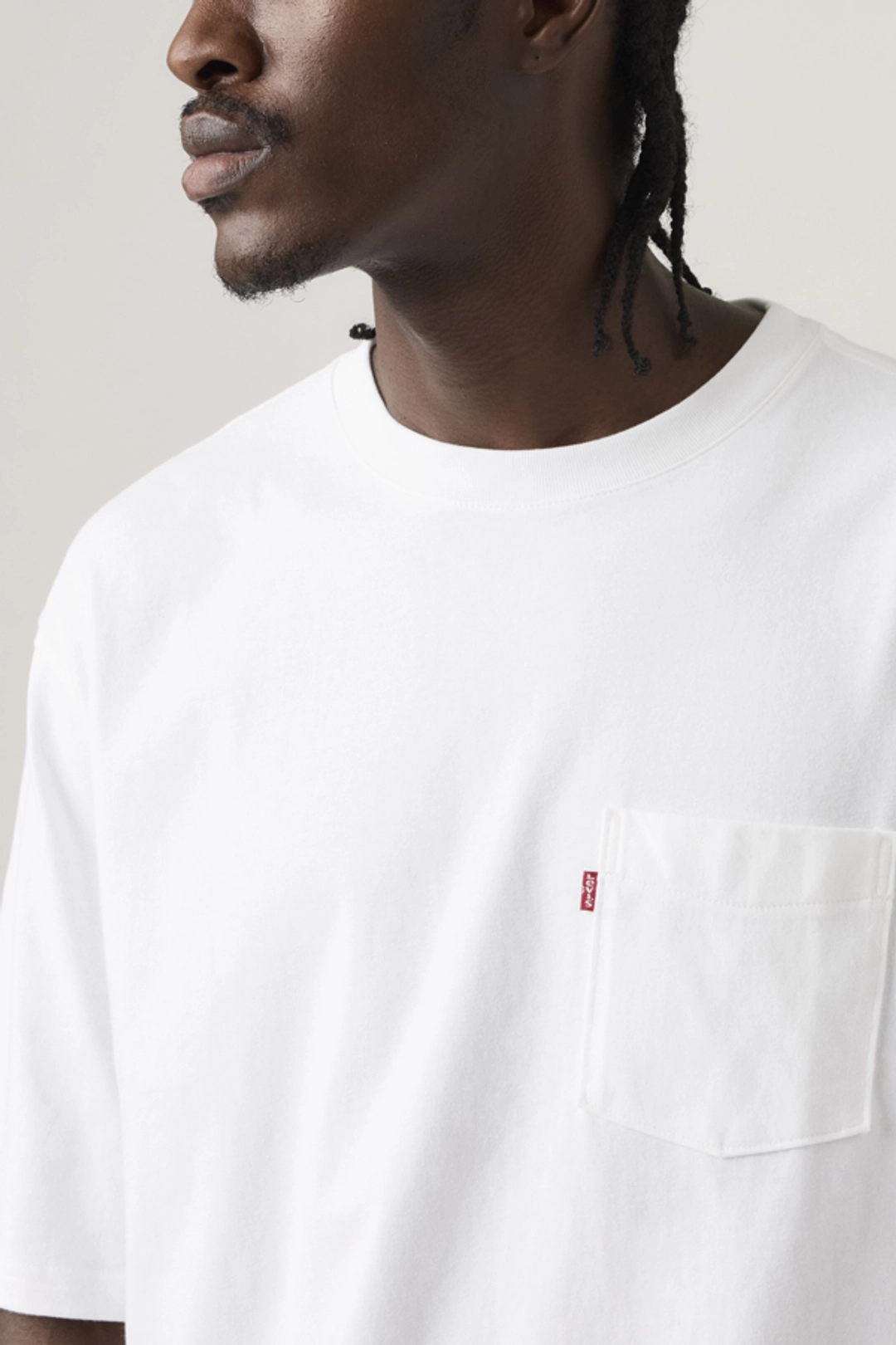 Levi's T Shirt À Poche Manche Mi Longue - Homme - Noir / Jet Black - 2XL - 2