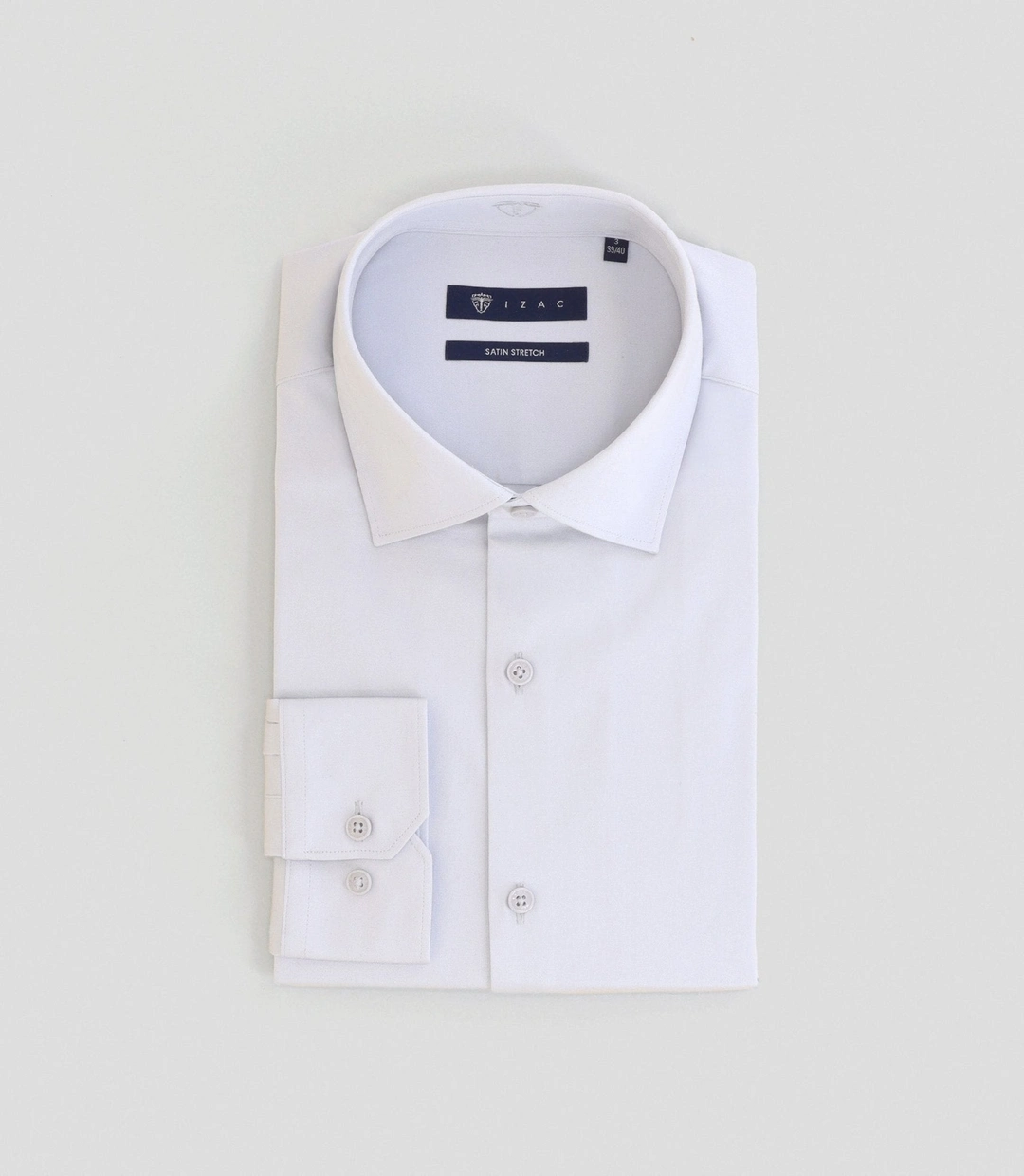 IZAC - Chemise ville satin de coton grise