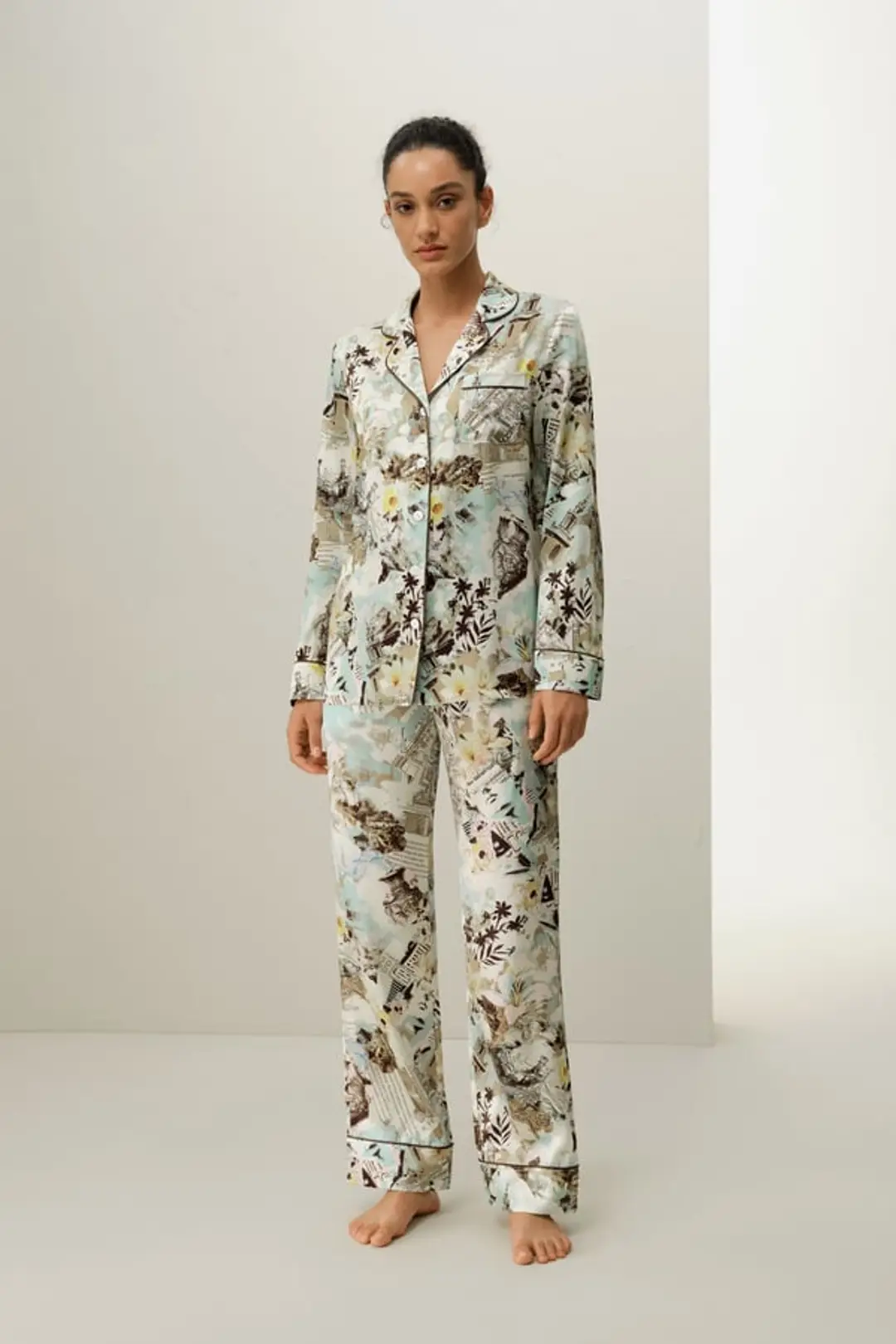 LILYSILK Ensemble Pyjama En Soie Verseau Taille Élastique Soie De Mûrier Verseau S