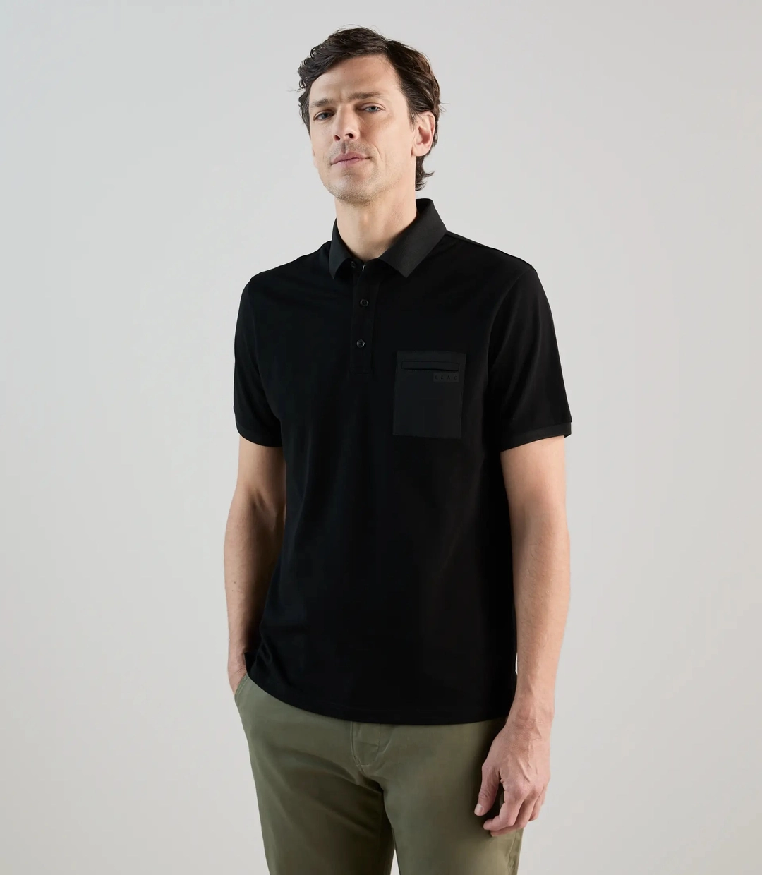 IZAC - Polo col boutonné noir