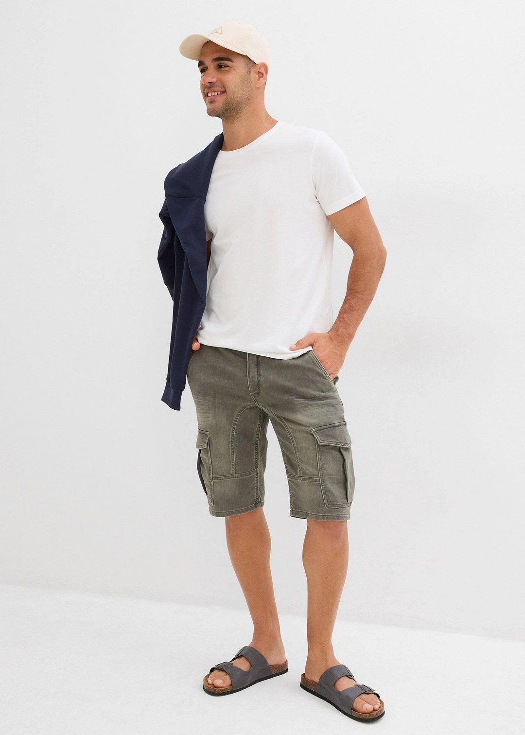 Bermuda en sweat effet jean, regular - 2