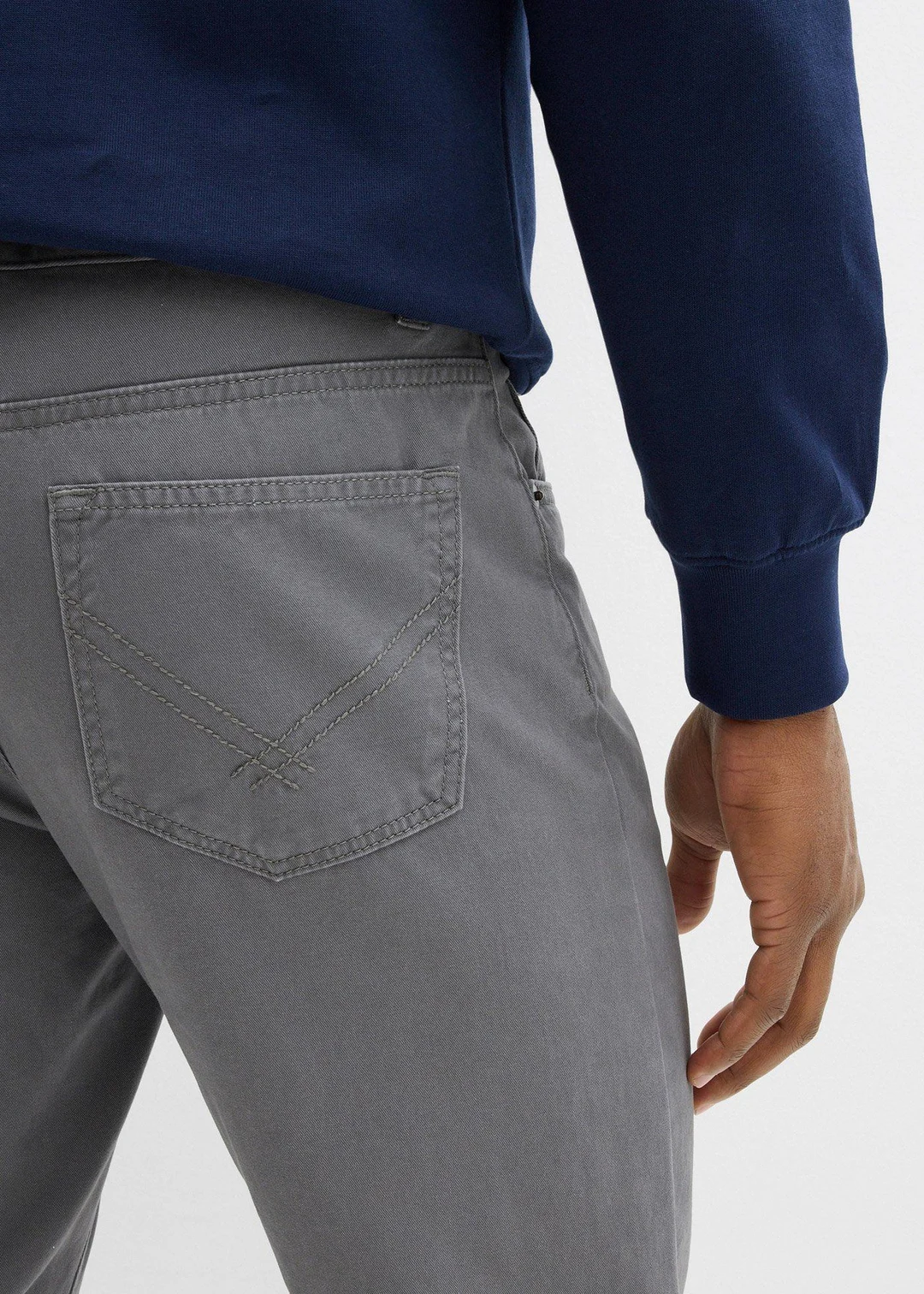 Pantalon regular en twill, droit, 100% coton - 3