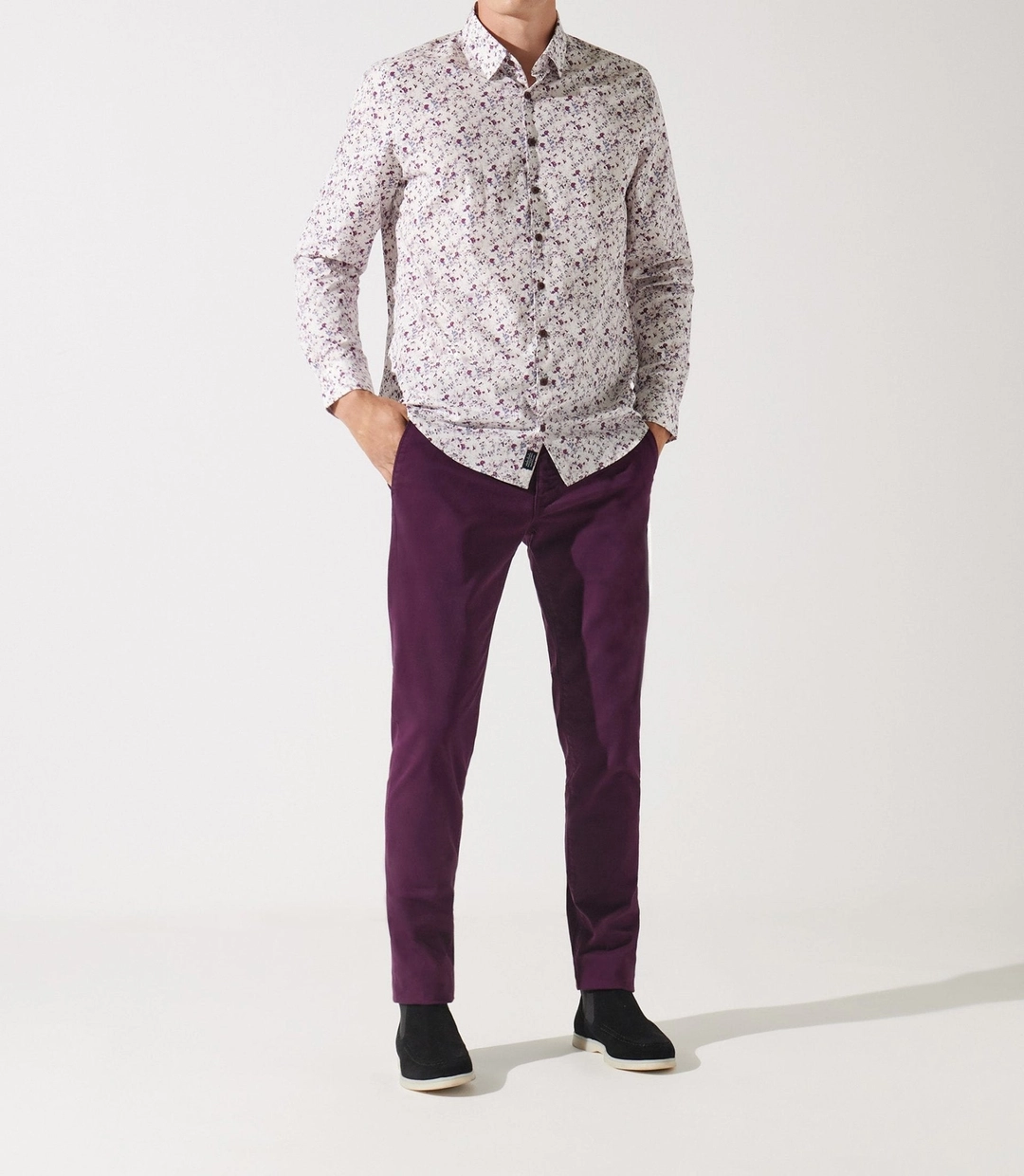 IZAC - Chemise à imprimé floral vieux rose JACKI
