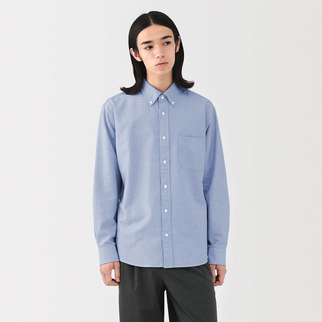 Chemise Oxford en coton lavé pour homme