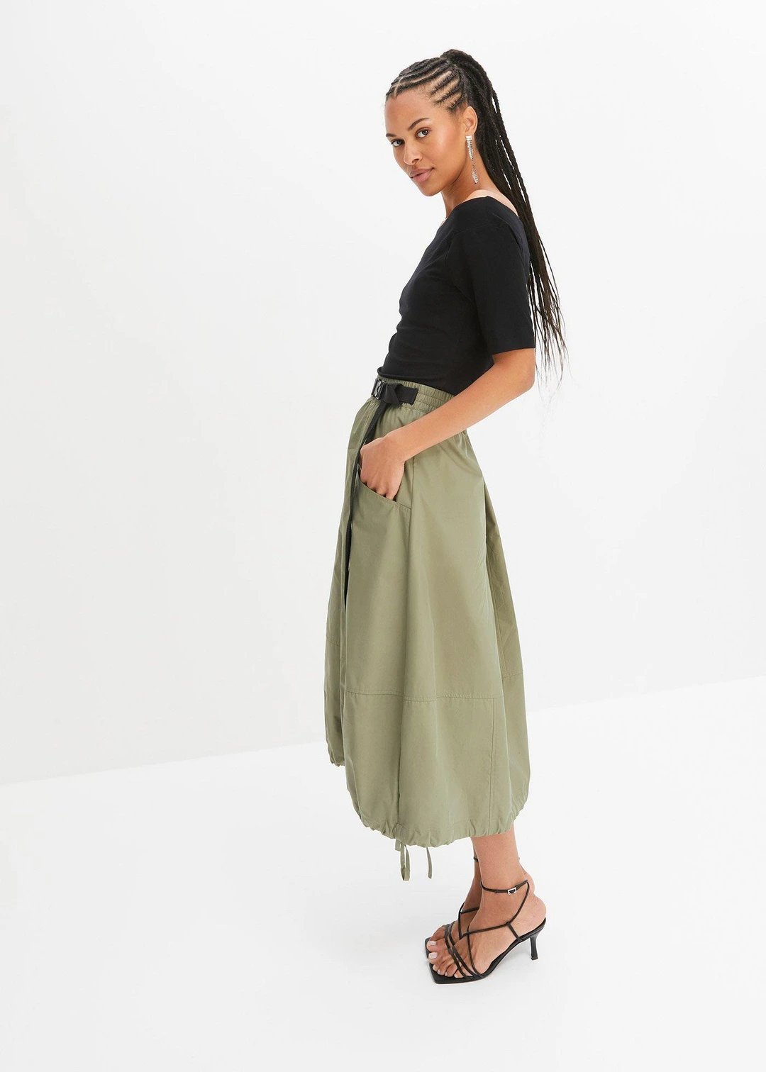 T-shirt encolure Bardot en viscose extensible - 2