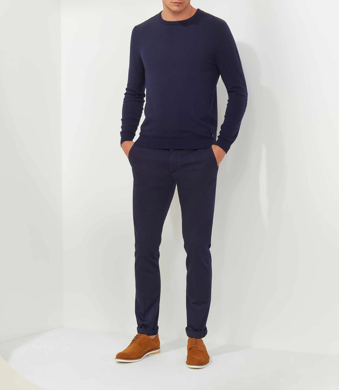 IZAC - Pull col rond marine ''Flavi''