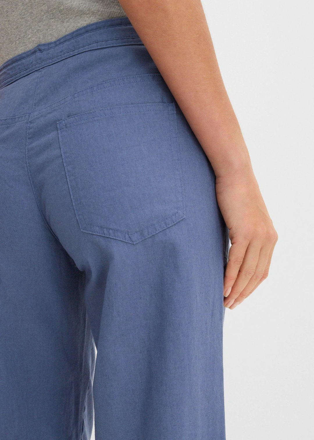 Pantalon large en lin et coton - 3