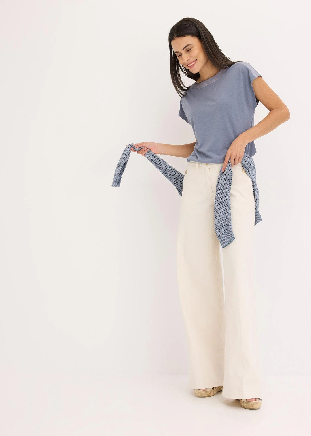 T-shirt avec bordure en satin - 2