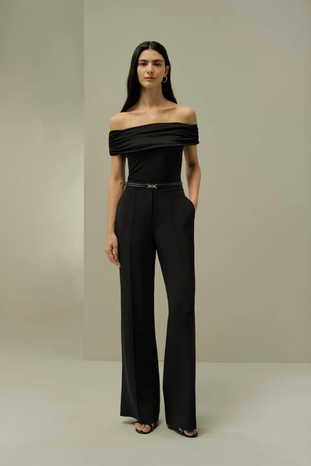 LILYSILK Haut Épaules Dénudées Femme Soie Noir M - Élégant & Sculptant Jersey Stretch