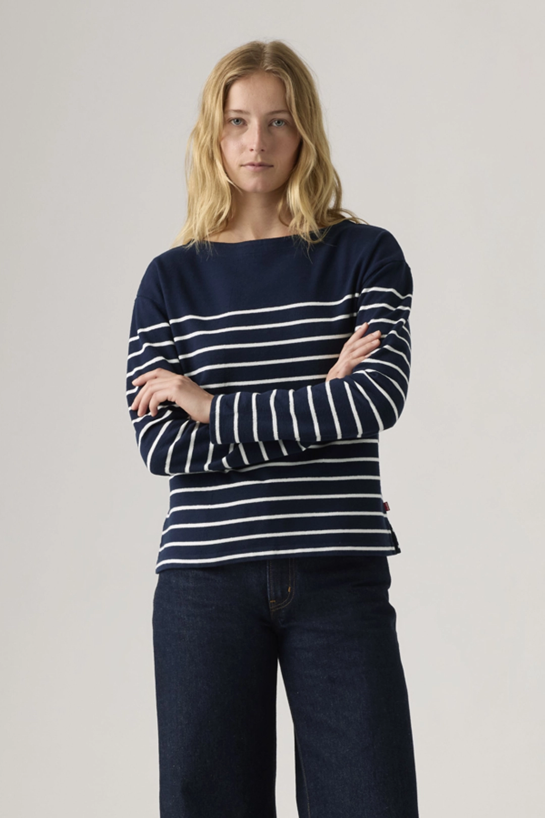 Levi's Haut Marin À Rayures - Femme - Rouge / Magnolia Stripe Egret Anthracite - XS