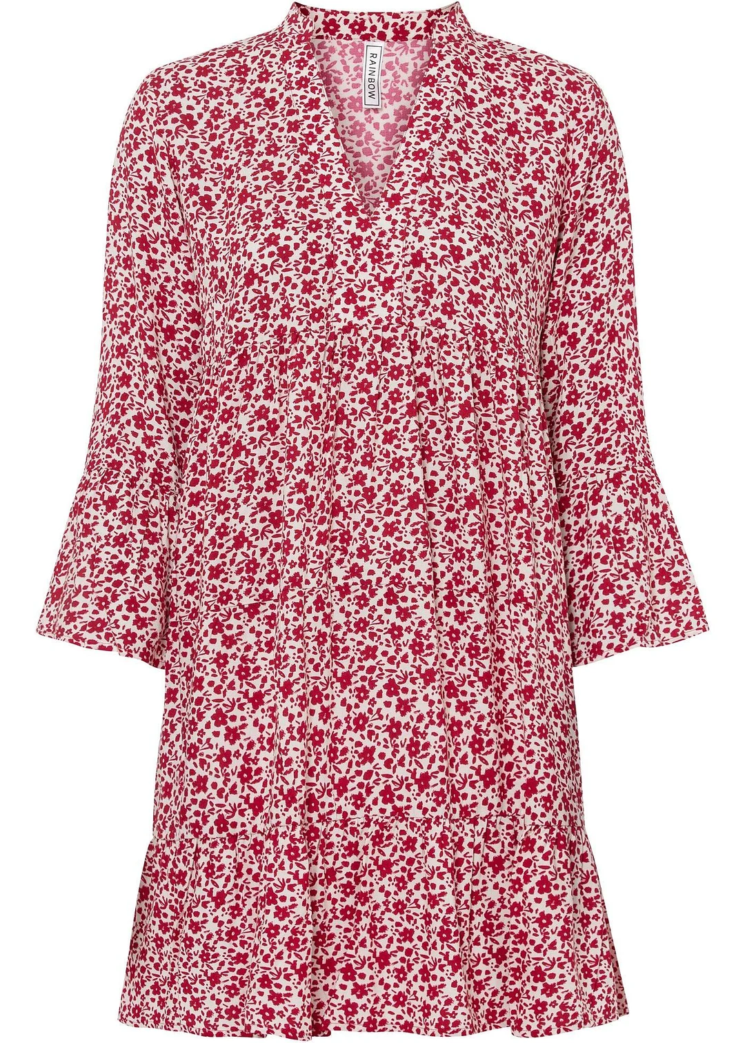 Robe courte à volants en viscose