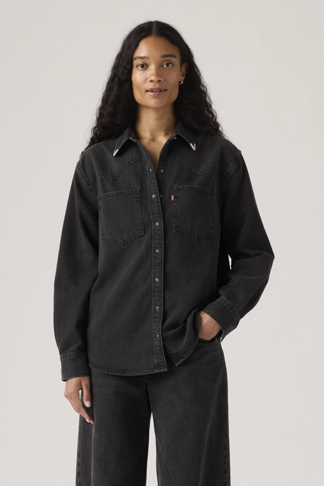 Levi's Chemise Western Teodora - Femme - Noir / Chipped Black Oyster Top - XS - 2