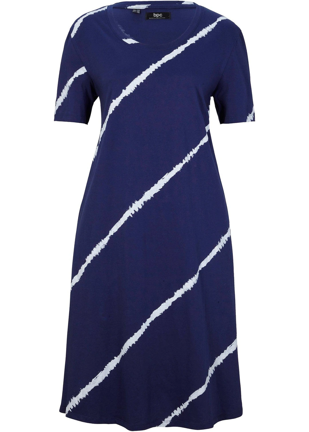 Robe trapèze en jersey de coton avec poches, long. genou