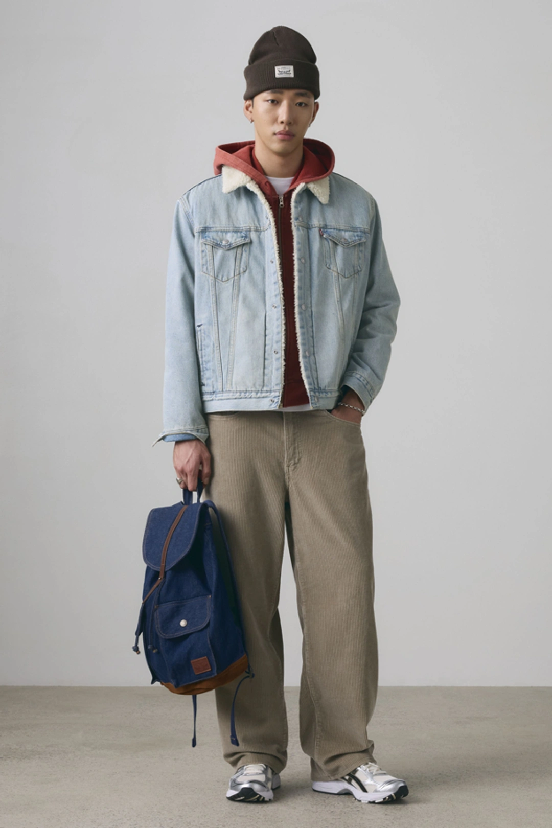 Levi's Veste Trucker Type III Sherpa - Homme - Bleu / Give It A Rinse Sherpa - 2XL