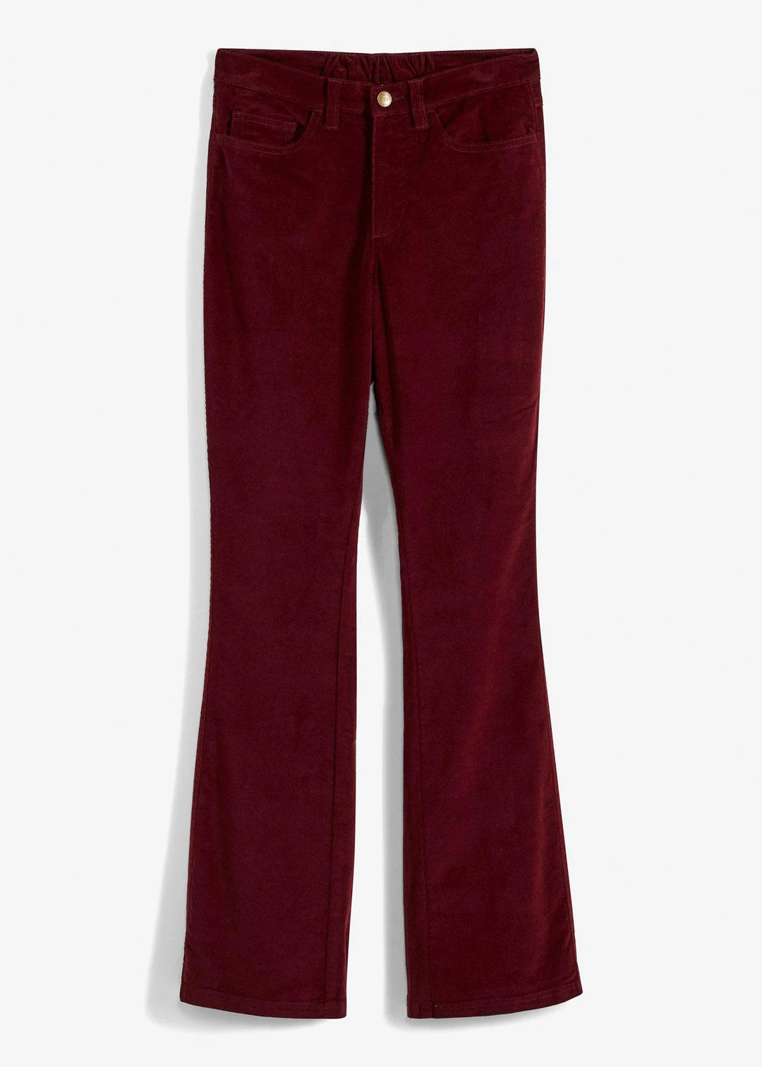 Pantalon en velours côtelé extensible avec taille haute confortable