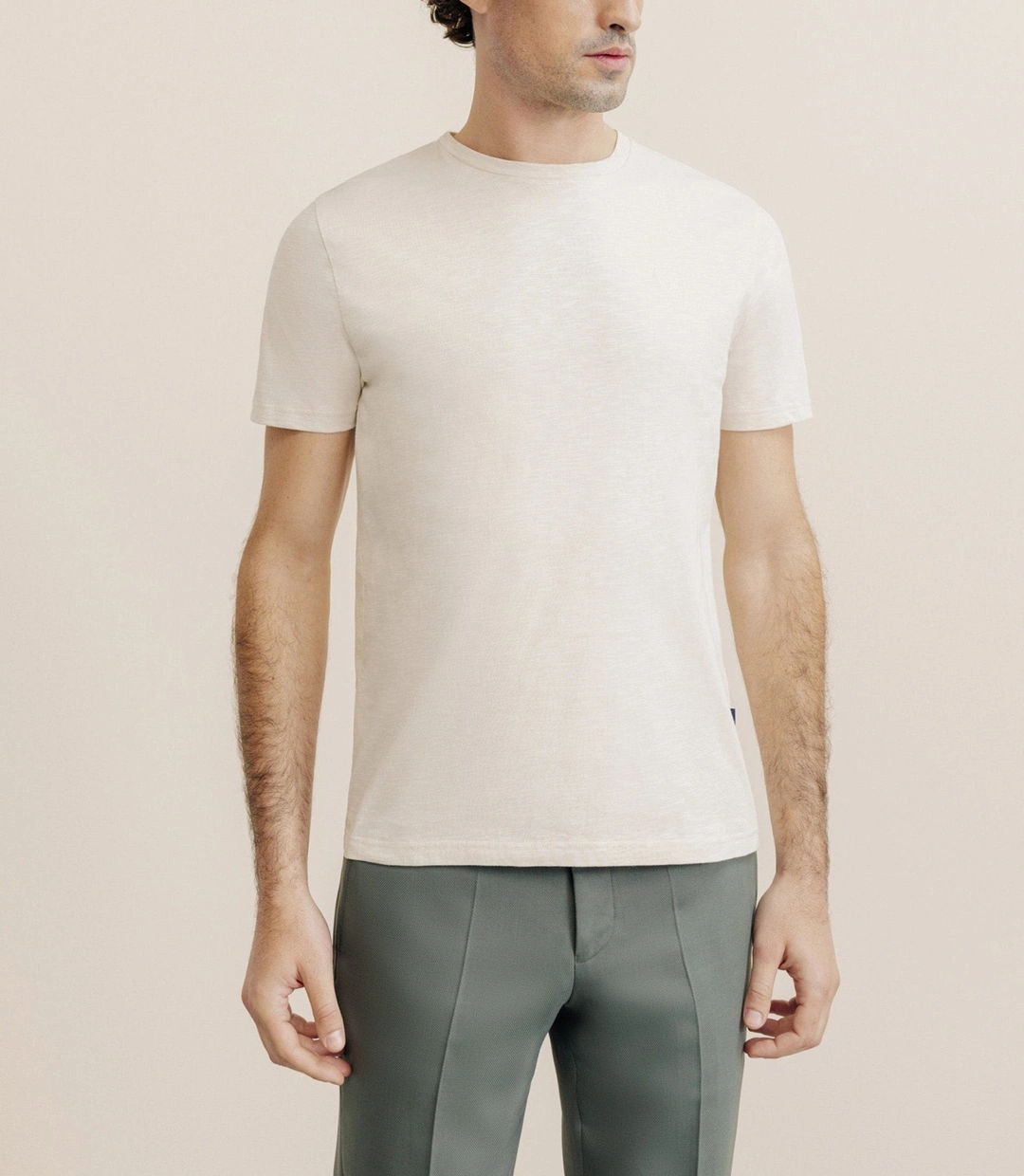 IZAC - T-shirt col rond beige