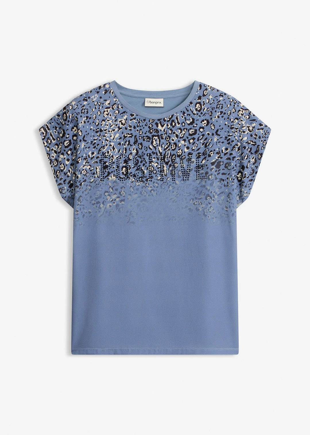 T-shirt à empiècement tissé et strass