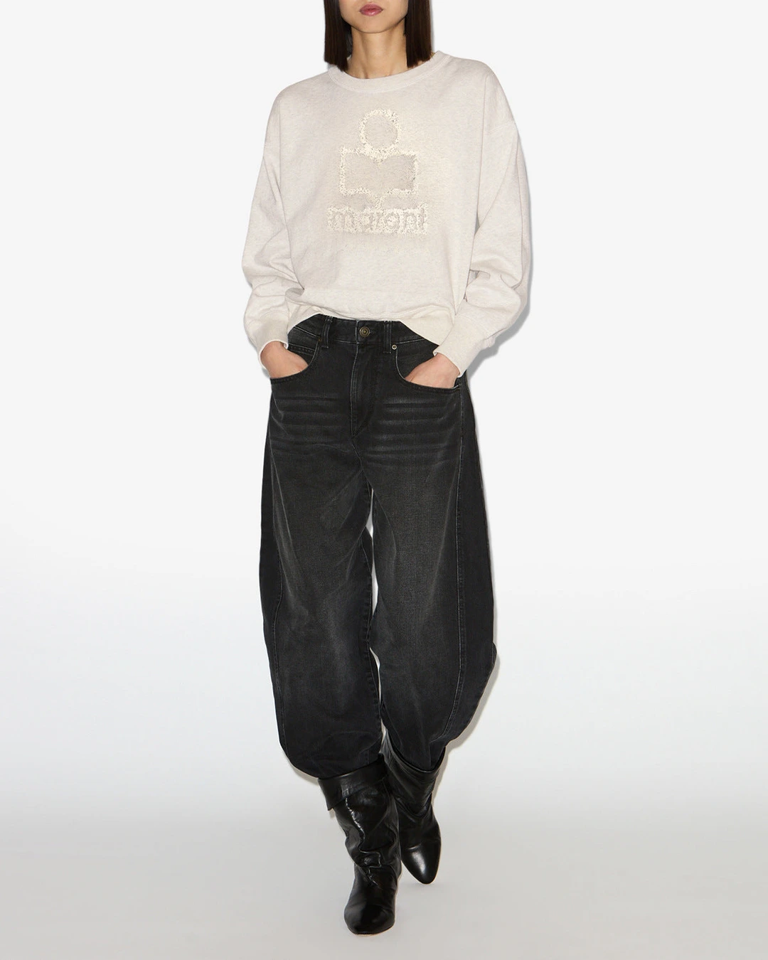 Sweatshirt Mobyli - Femme - Écru - Taille 44 - Marant Étoile - 4
