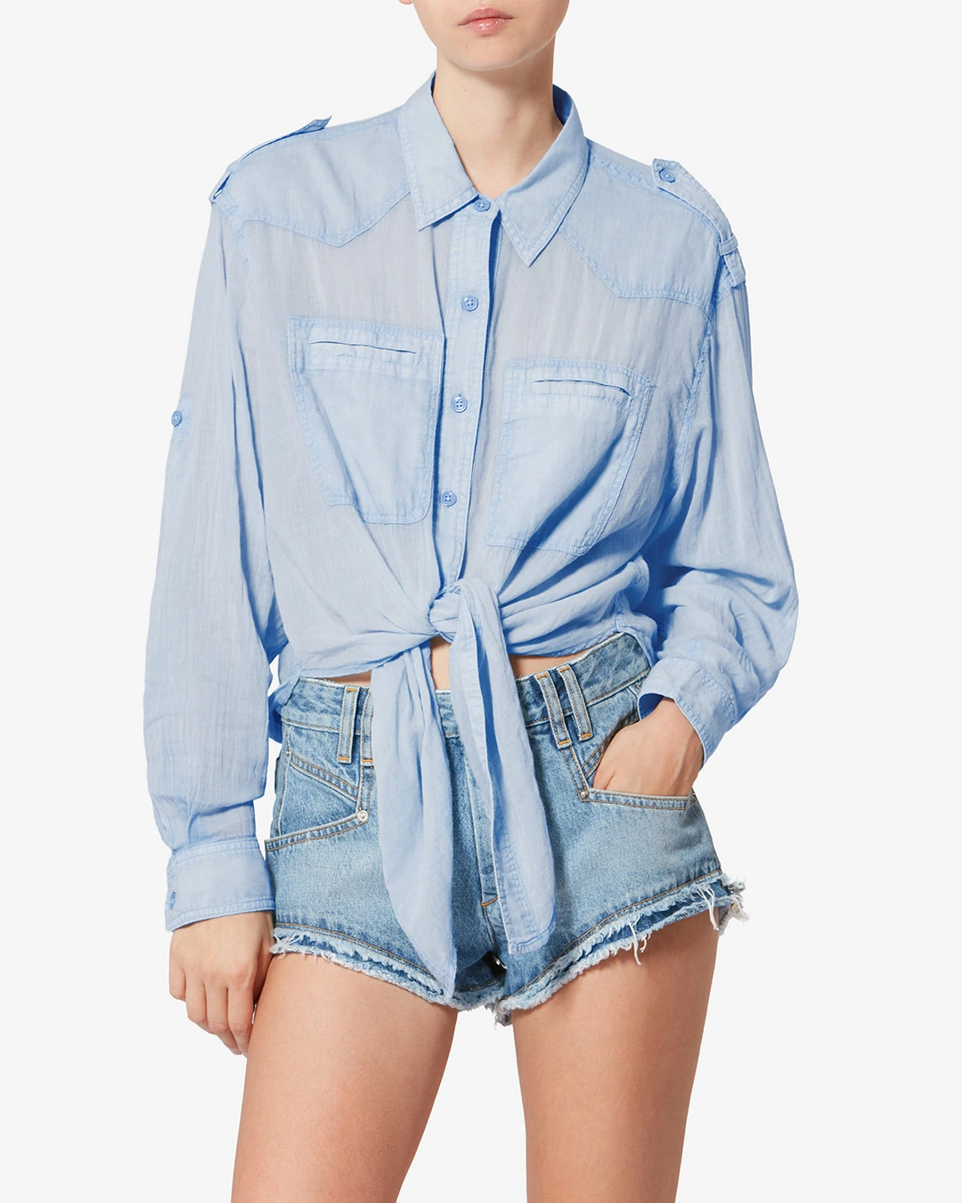 Chemise Valiane - Femme - Bleu Clair - Taille 44 - Marant Étoile - 5