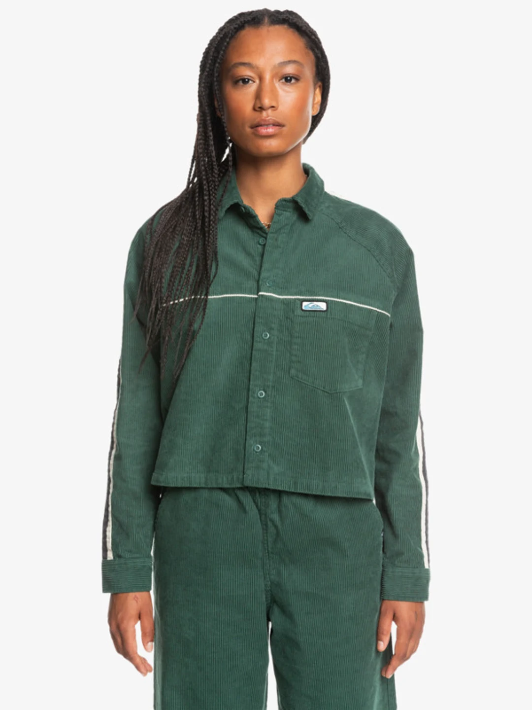 UNI - Chemise en velours côtelé pour Femme Bleu