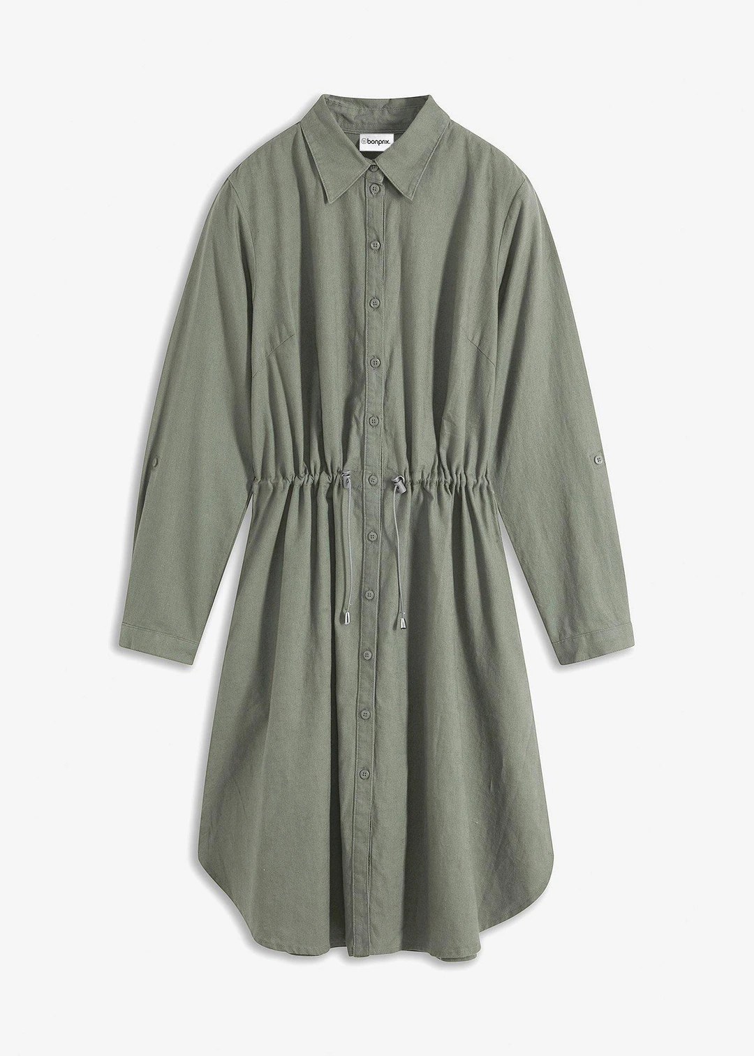 Robe-chemise en lin et coton