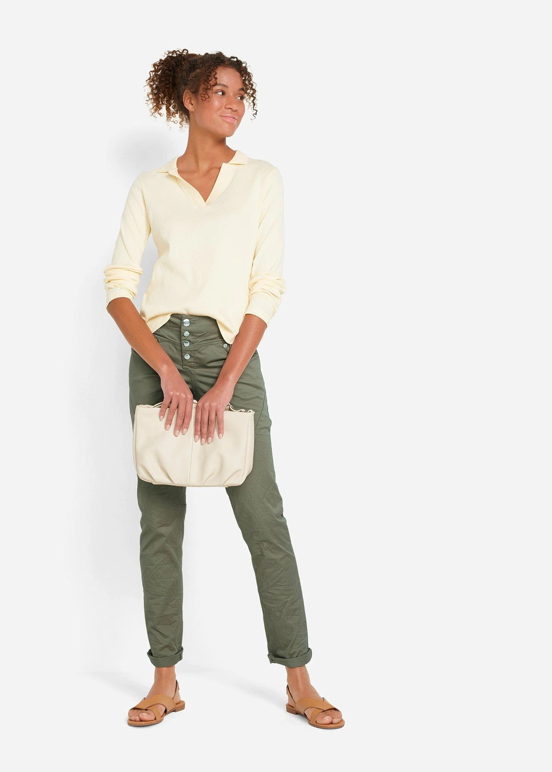 Pantalon extensible effet froissé