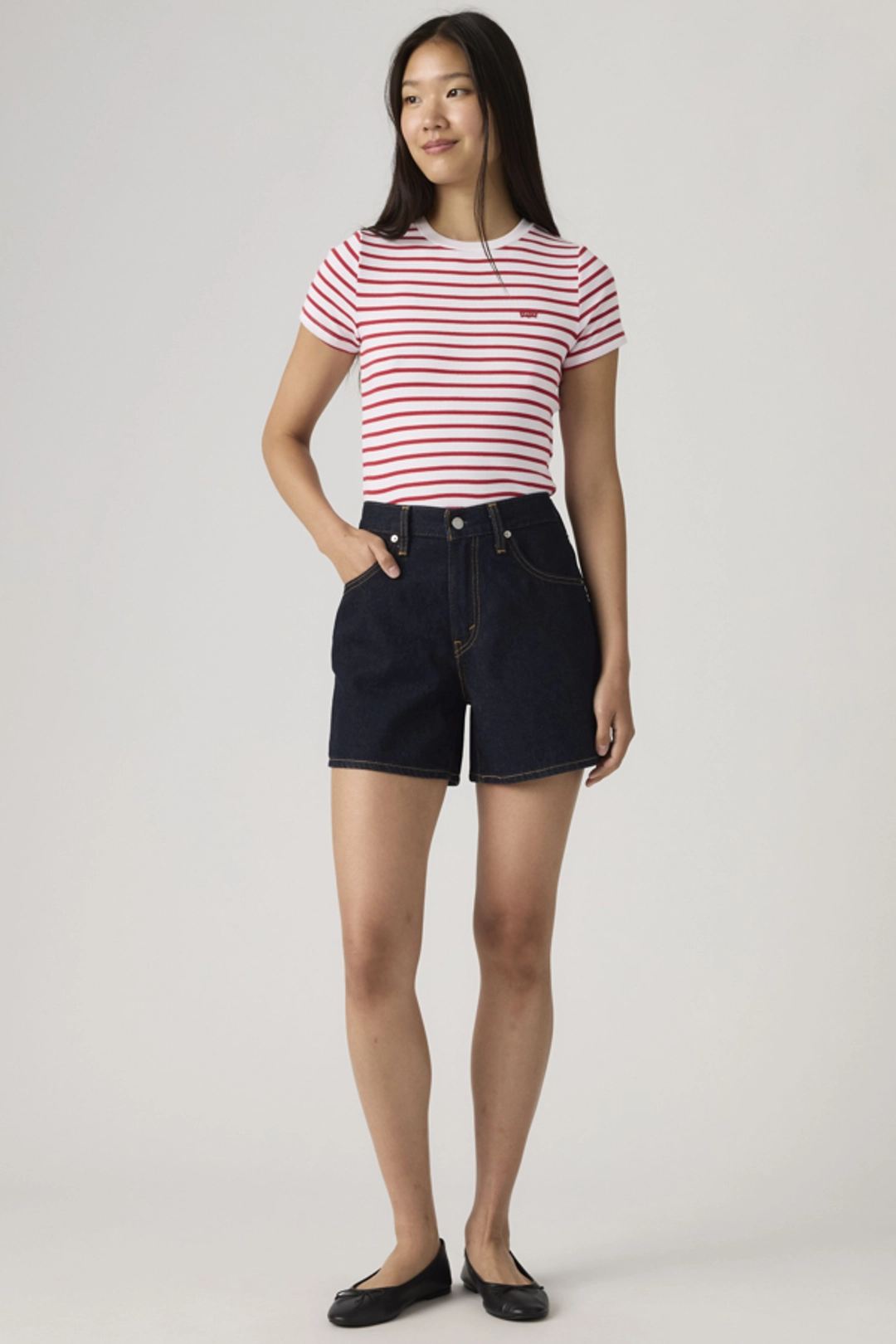 Levi's Short Cinch Mi Cuisse - Femme - Blanc / Blank Impact - 32