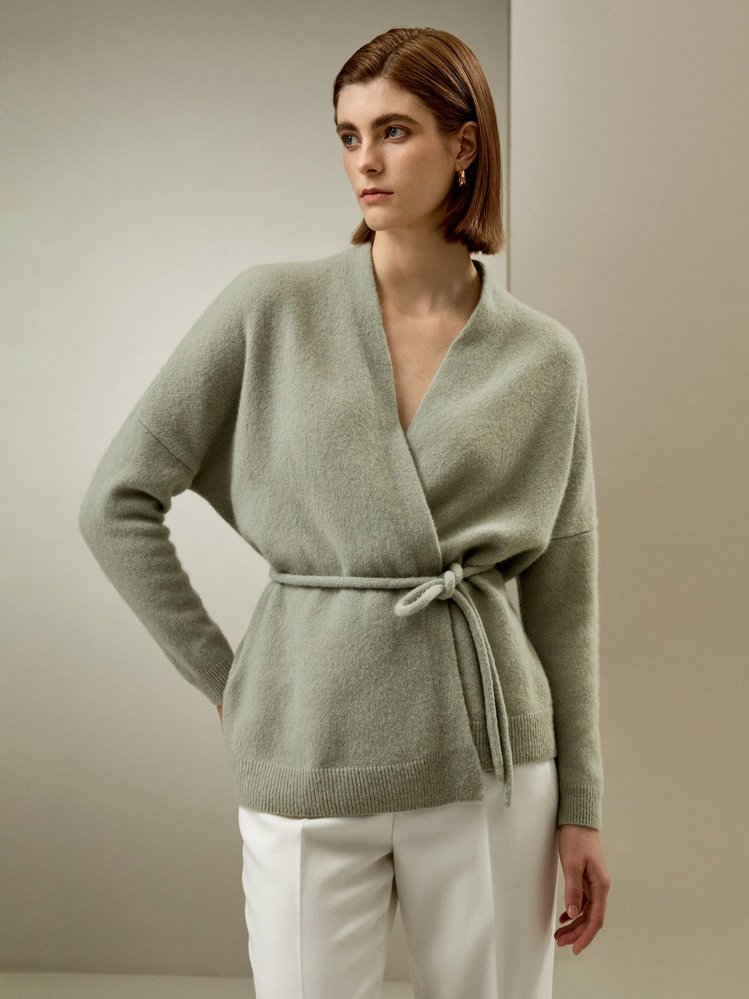 LILYSILK Cardigan En Tricot Devant Cache-Cœur Charme Classique Offrant Chaleur Tout En Restant Délicieusement Léger Gris Xl