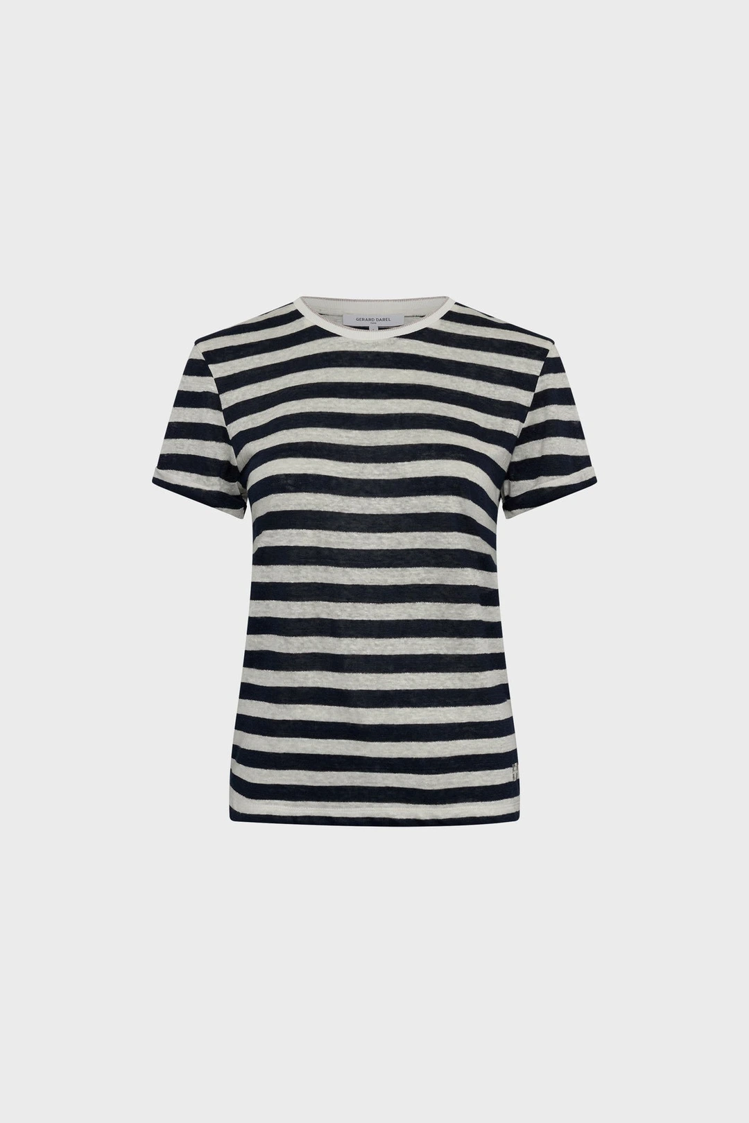 T-shirt rayé en lin et lurex - MELLINA - Marine - 5