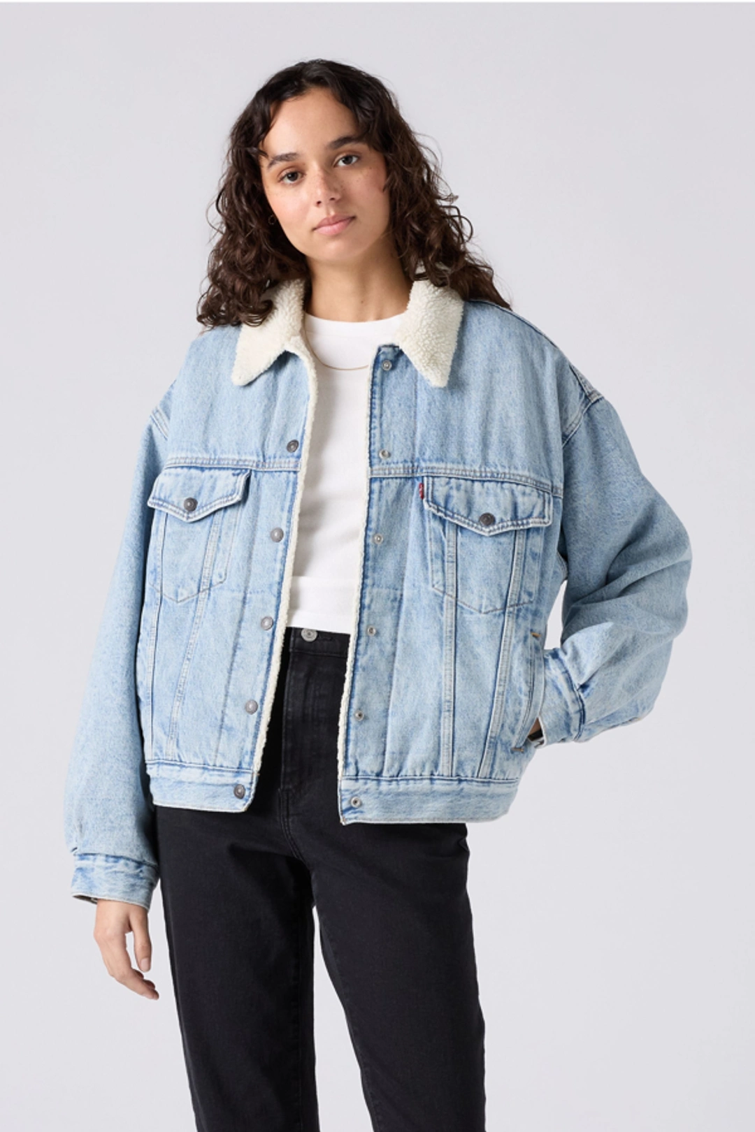 Levi's Veste Trucker Sherpa '90 - Femme - Bleu / Morning Sunlight - XS - 2