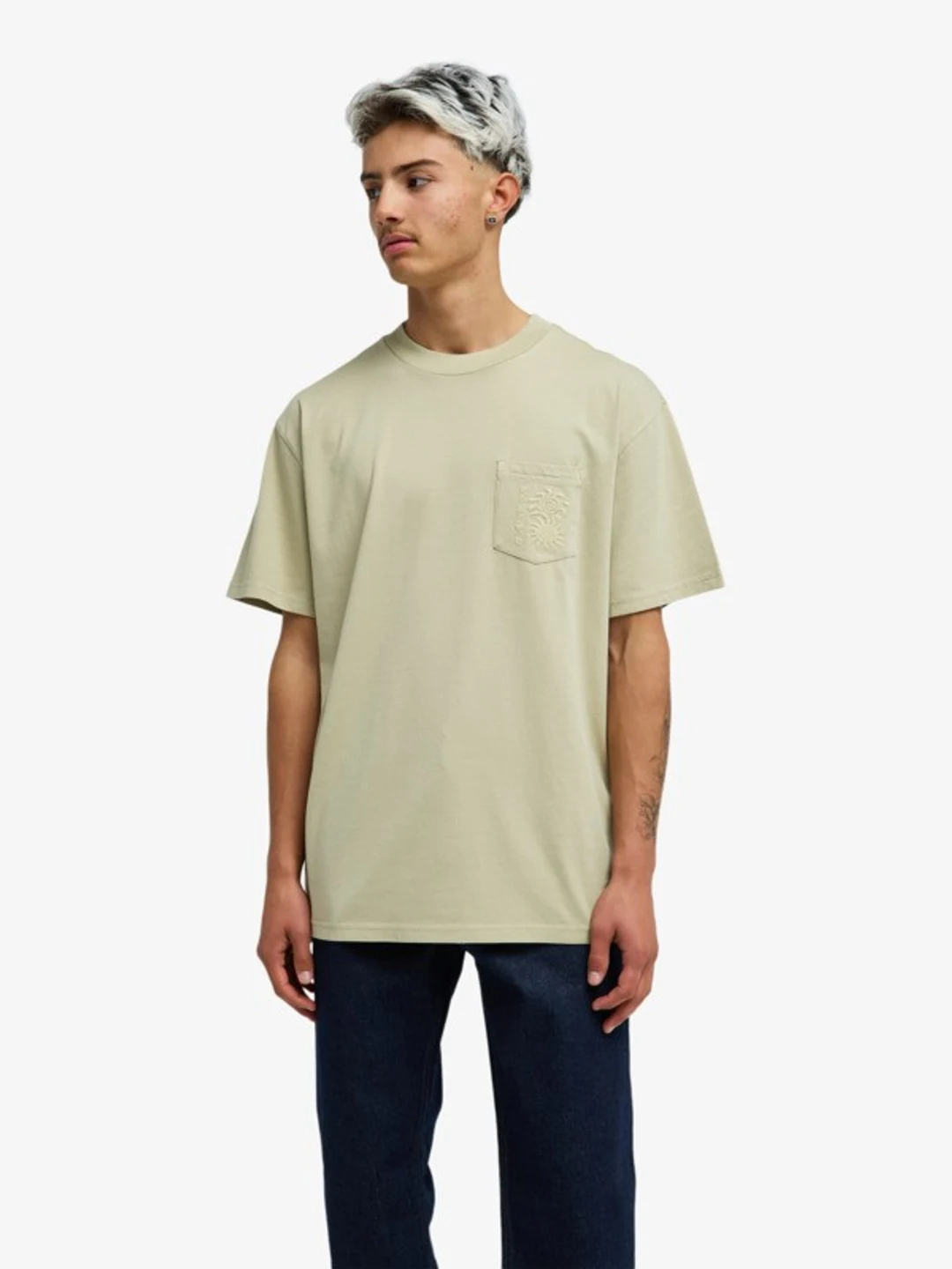 Oxni Washed - T-Shirt à manches courtes pour Homme Beige