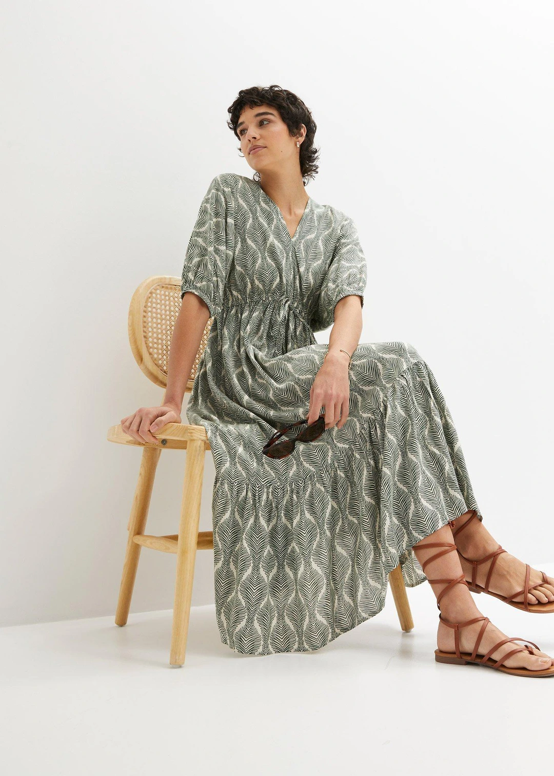 Robe midi en viscose fluide