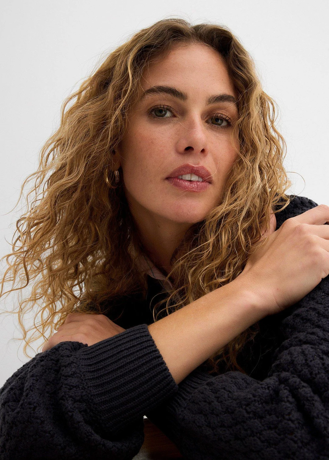 Pull en maille texturée de coton mélangé - 3