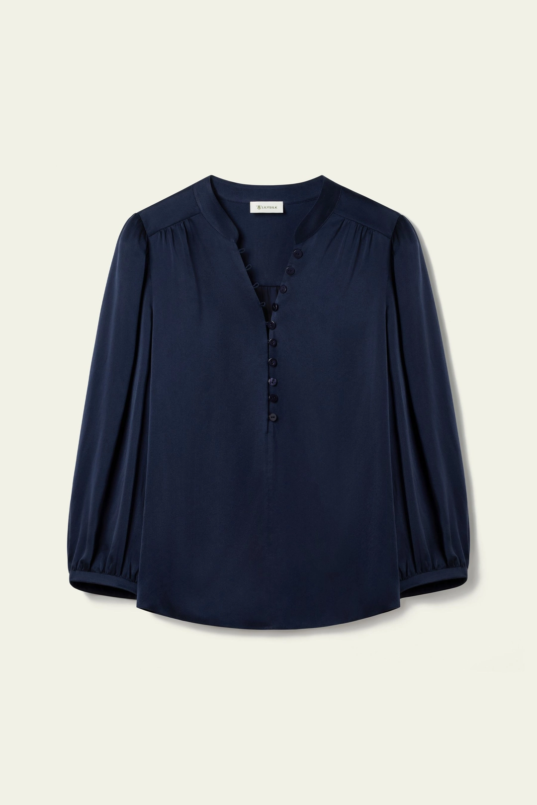 LILYSILK Blouse Soie Femme Infroissable Soie 100 % Luxueuse Les Essentiels De La Garde-Robe Légèreté Luxueuse Bleu Marine Xl