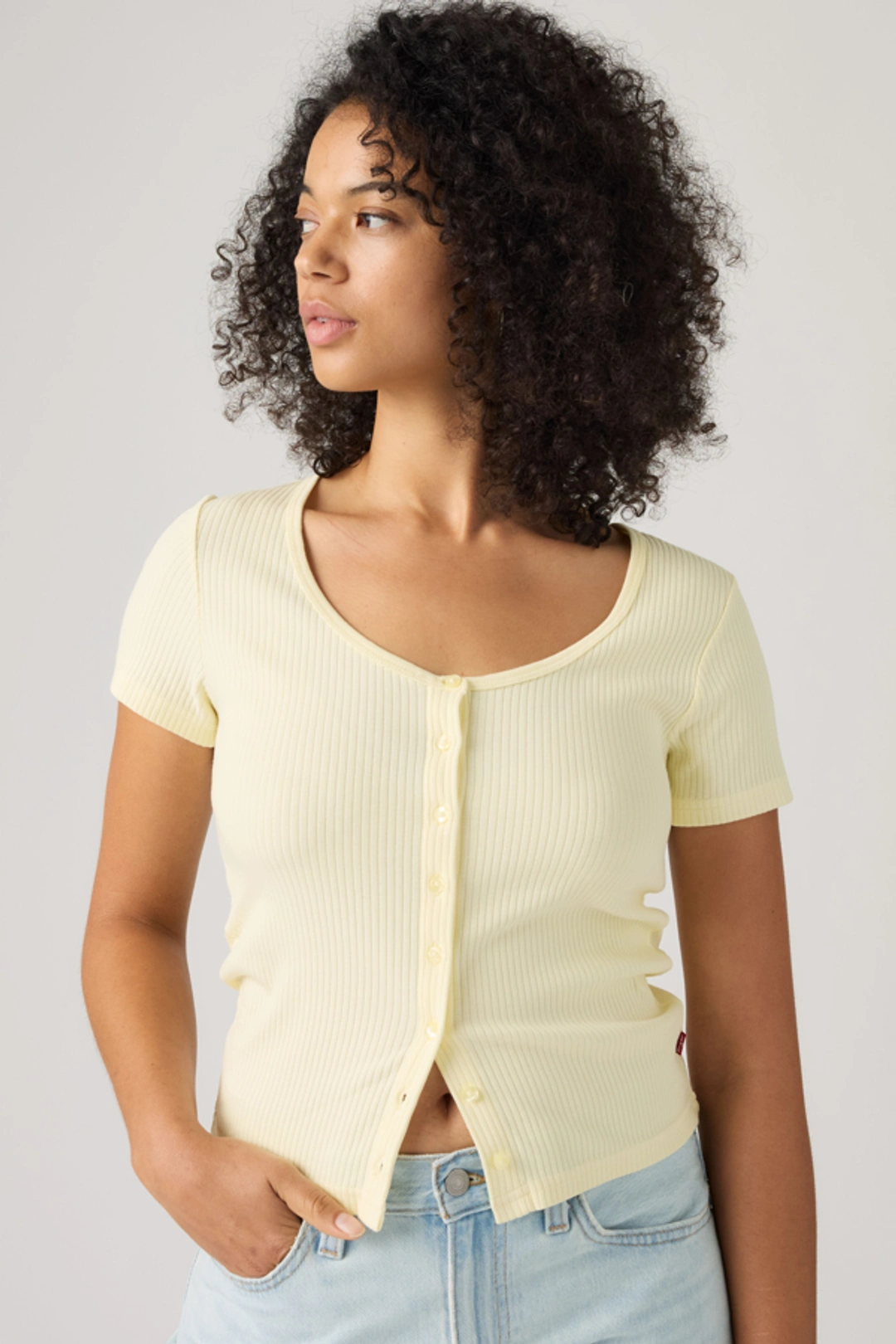 Levi's Austen Button Up Short Sleeve Top - Femme - Blanc / Bright White - S