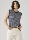 Bleu / Emmi Stripe Peacoat Egret