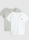 Multicolore / 2 Pack V Neck White + & Starstruck Heather