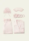 Rayures rose pâle et blanches