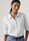 Bleu / Daisy Stripe Country Air Cotton Linen