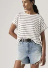 Blanc / Donna Stripe Egret Linen