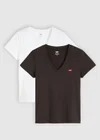 Multicolore / 2 Pack V Neck White + & Caviar