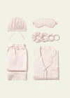 Rayures rose pâle et blanches
