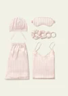 Rayures rose pâle et blanches